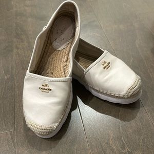Coach white leather espadrilles